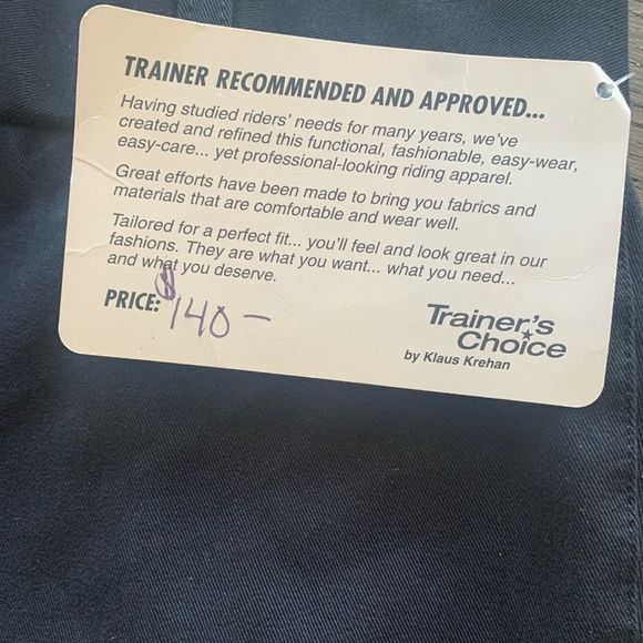 NWT Trainers choice by Klaus Krehan “Jenny”Equestrian Riding Pants-Size 28L - Picture 9 of 10